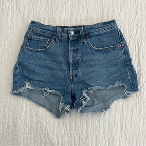 Levi's Classic Blue Distressed 501 Jean Shorts Size 25